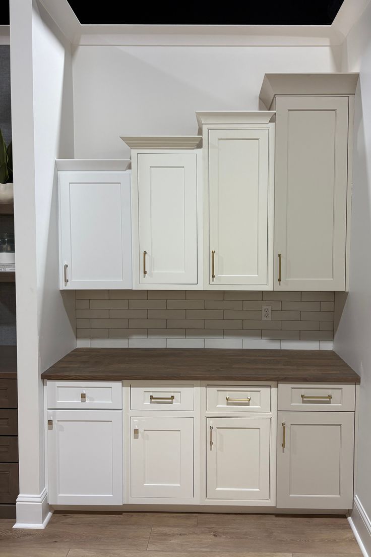 Finished custom cabinetry nook