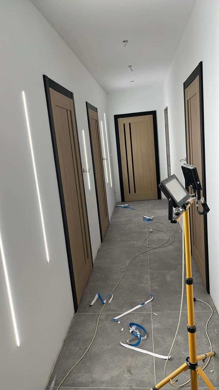 Hallway doors being installed